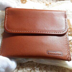 Vintage Coach Flat Coin Case NIB, in British Tan